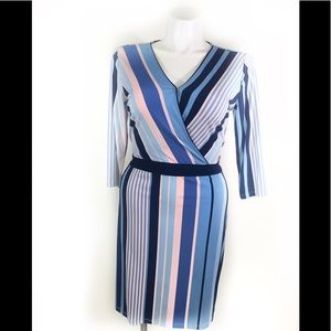 Pastel striped fitted dress